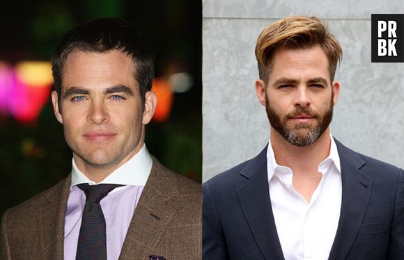 Chris Pine com e sem barba