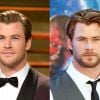 Chris Hemsworth com e sem barba