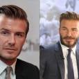 David Beckham com e sem barba