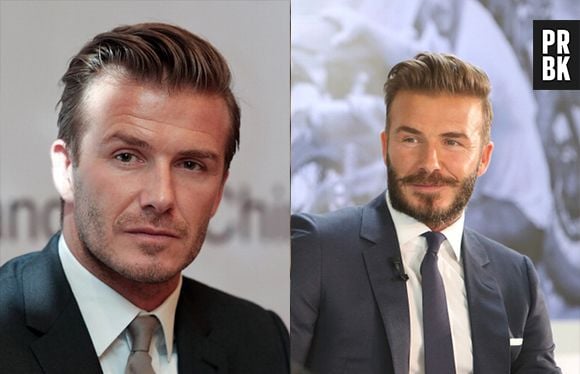 David Beckham com e sem barba