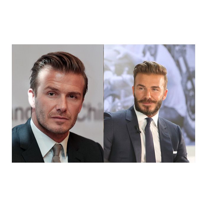 David Beckham com e sem barba