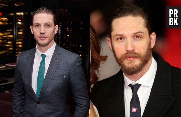 Tom Hardy com e sem barba