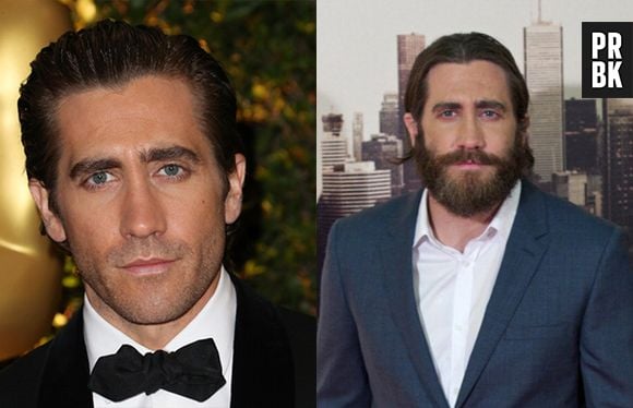 Jake Gyllenhaal com e sem barba