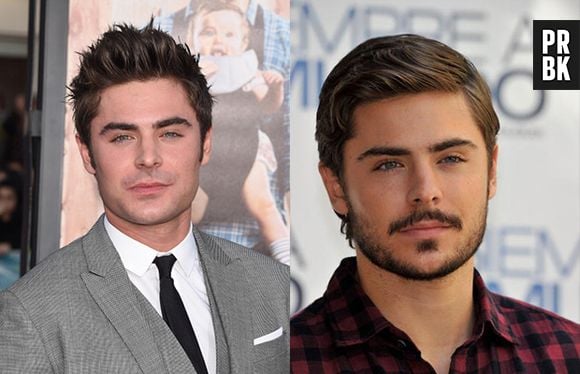 Zac Efron com e sem barba