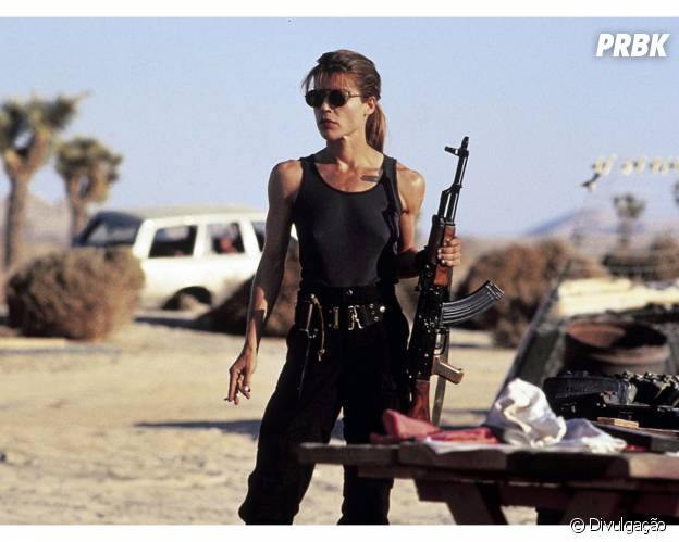 Linda Hamilton vive a heroína Sarah Connor na franquia "O Exterminador do Futuro"