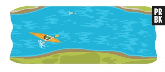 Doodle de canoagem para brincar de remar na página de busca