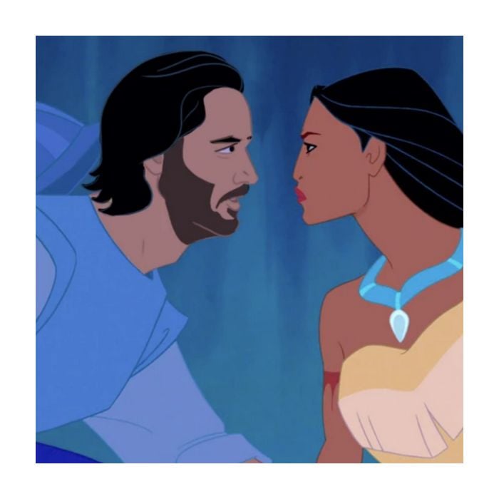Artista recria  John Smith, de &quot;Pocahontas&quot;, com o rosto de Keanu Reeves 