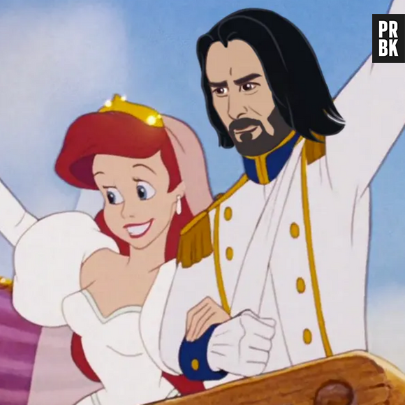 Artista recria príncipe Eric, de "Pequena Sereia", com o rosto de Keanu Reeves