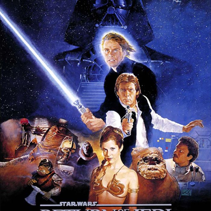 &quot;Star Wars: Episódio VI - O Retorno de Jedi&quot;: mostra Luke Skywalker (Mark Hamill) se tornando um Mestre Jedi ao lado de Leia (Carrie Fisher), Han Solo (Harrison Ford) e mais personagens que vieram a se tornar icônicos