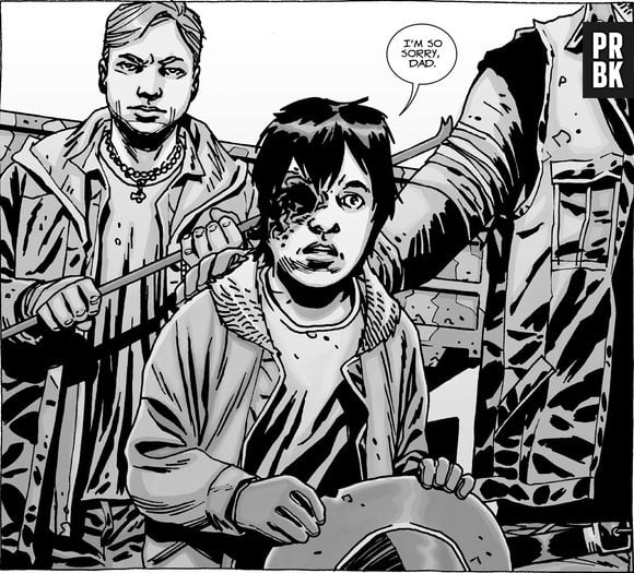 Nos quadrinhos de "The Walking Dead", Carl (Chandler Riggs) fica sem um olho, será que na série vai ser assim?