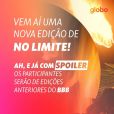 Globo anuncia que nova edição de "No Limite" será com ex-BBBs