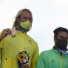Pódio de surfe nas Olimpíadas: ouro brasileiro conquistado por Ítalo Ferreira e a prata alcançada pelo japonês Kanoa Igarashi, o australiano Owen Wright ficou com o bronze após vencer Gabriel Medina