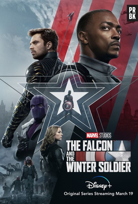 "Falcão e o Soldado Invernal" mostra Sam Wilson (Anthony Mackie) na jornada para assumir o manto de Capitão América. Para isso, ele conta com Bucky Barnes (Sebastian Stan) como parceiro