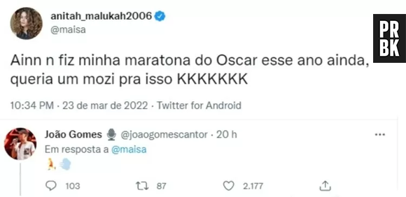 Maisa Silva pediu mozão para ver filmes do Oscar