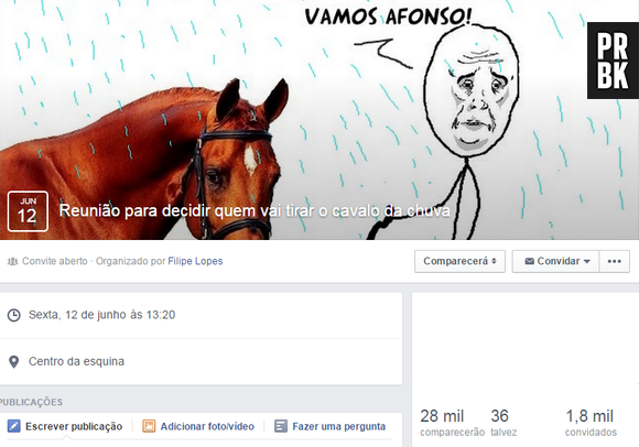 "Reunião para decidir quem vai tirar o cavalinho da chuva"