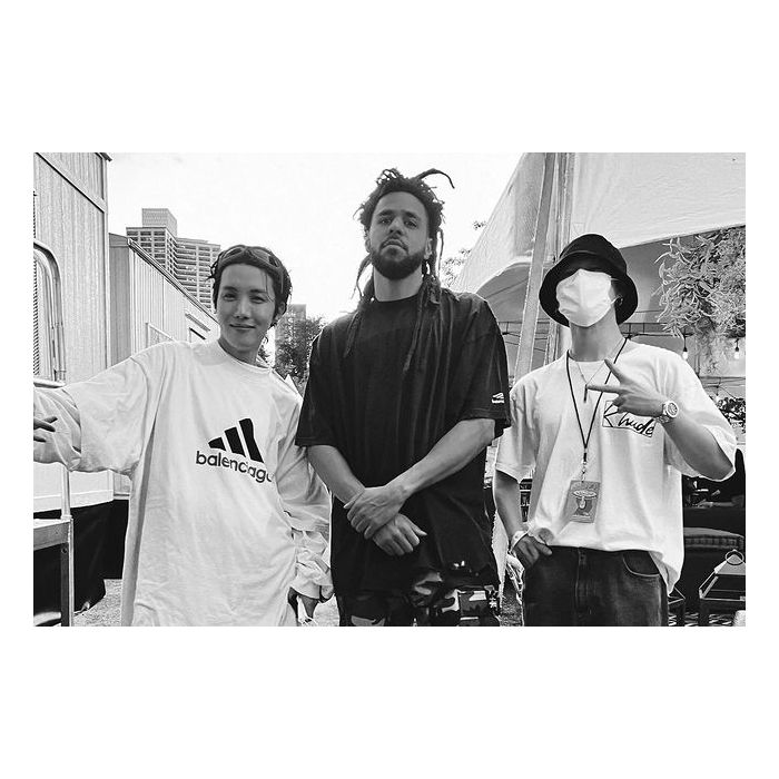 J-Hope e Jimin, do BTS, conheceram J. Cole no Lollapalooza