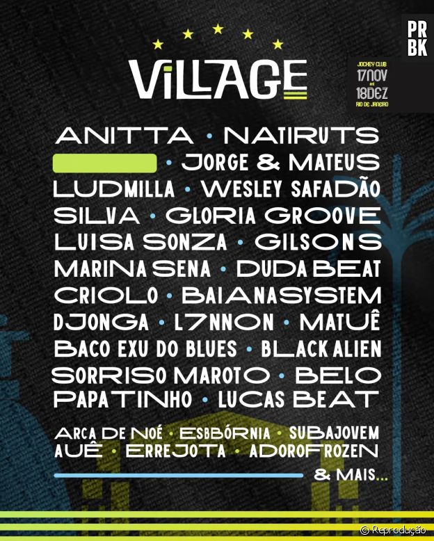 Line-up do festival Village: confira as atrações!