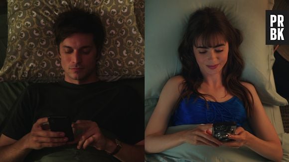 Emily (Lily Collins) e Gabriel (Lucas Bravo) têm "amor escrito nas estrelas" em "Emily em Paris"