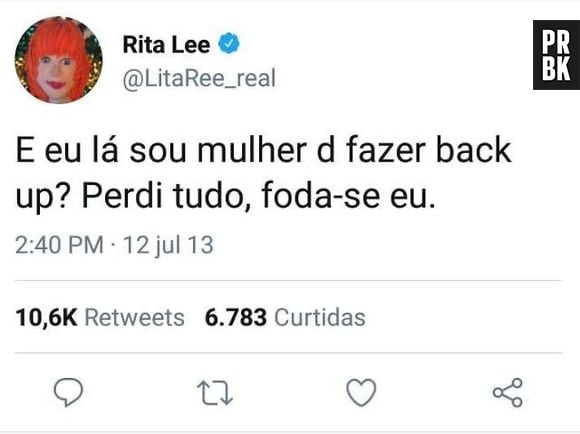 Rita Lee, a rainha do rock nacional, também era a melhor no Twiiter