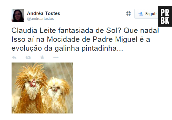 Mais uma vez Claudia Leitte foi comparada a Galinha Pintadinha