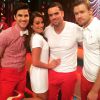 Darren Criss, Lea Michele, Mark Salling e Chord Overstreet posam no set no último capítulo de "Glee"