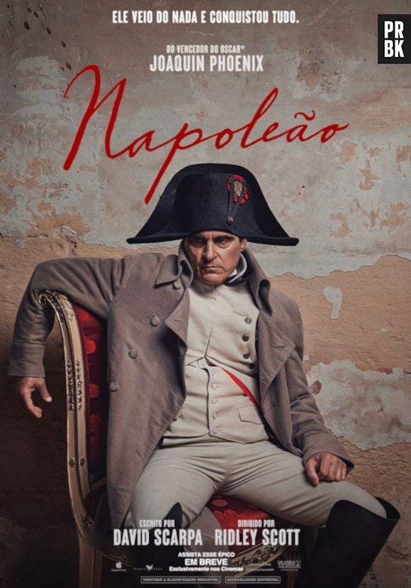 Joaquim Phoenix é o protagonista de "Napoleão"