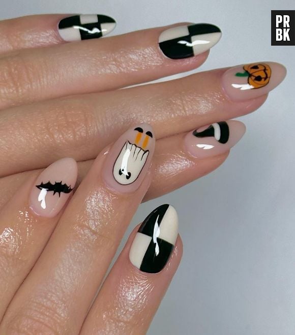 Faça desenhos de ícones do Halloween nas unhas