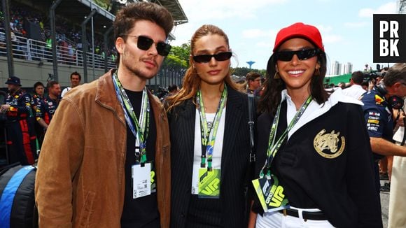 Bruna Marquezine e Sasha, que estava com o marido João Figueiredo, apostaram no preto e branco para GP de F1