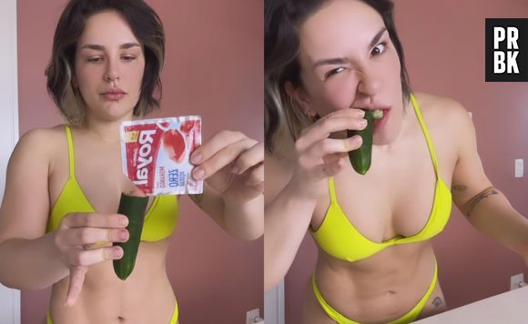 Kéfera combina pepino com gelatina diet para evitar doce e é criticada