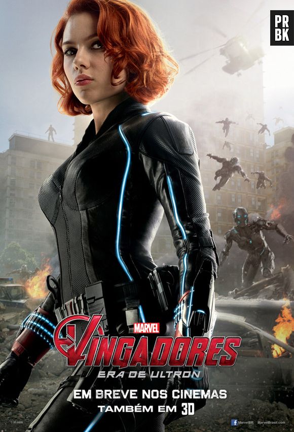 Viúva Negra, sempre corajosa e competente, de "Os Vingadores: Era de Ultron"