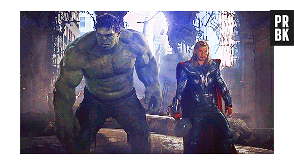 Hulk e Thor de "Os Vingadores: Era de Ultron"