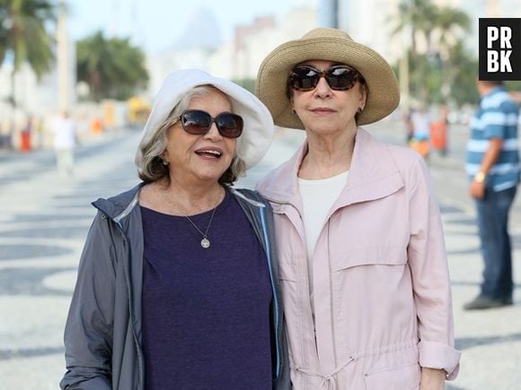 Estela (Nathália Timberg) e Tereza (Fernanda Montenegro) vivem um casal na novela "Babilônia", da Globo