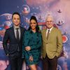 No lançamento da animação "Cada Um Na Sua Casa", os dubladores Rihanna, Jim Parsons e Steve Martin posam para os fotógrafos