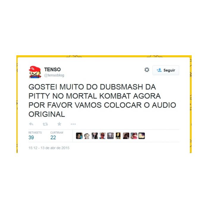 Há suspeitas de que a participação da Pitty em &quot;Mortal Kombat X&quot; foi feita com o Dubsmash