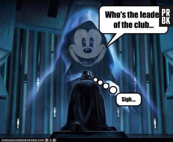 Seria o Mickey pai de Darth Vader? Segundo esse meme de "Star Wars", sim!