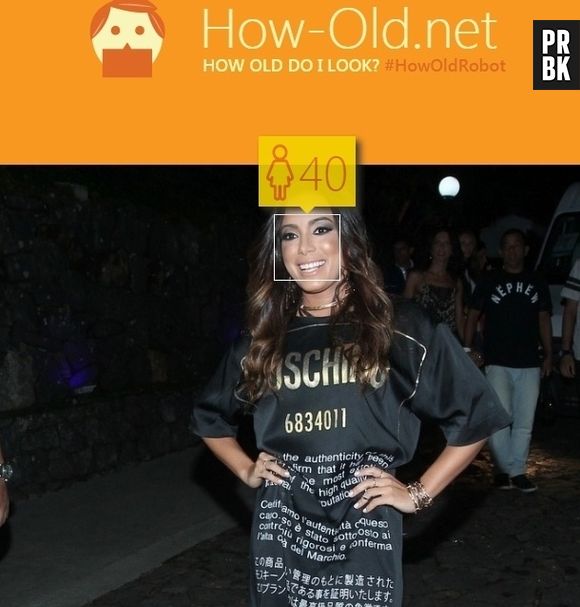 Parece que o aplicativo não foi muito com a cara da Anitta e deu quase o dobro da idade da cantora!