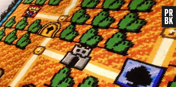 O tapete de "Super Mario Bros." tem cerca de 2,2 metros de comprimento e 1,8 metros de largura
