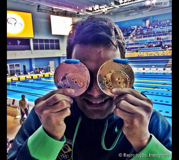 Leonardo de Deus, ouro na natação pela seleção brasileira