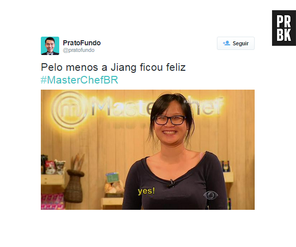 Se a Jiang estiver feliz, os telespectadores do "MasterChef Brasil" também estão!