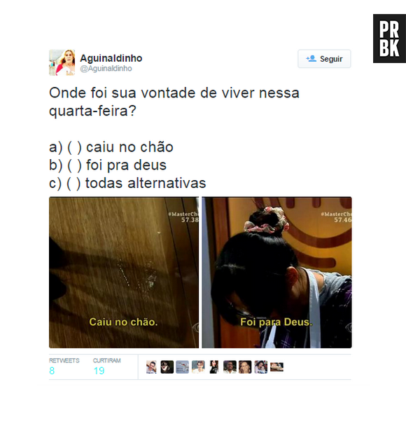 Jiang derrubou a pinga no "MasterChef Brasil" e a internet não perdoou