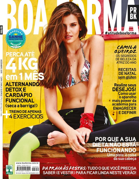 Camila Queiroz estampa a capa e recheio da edição de dezembro da revista Boa Forma