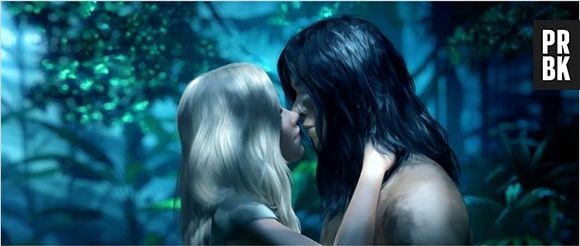 Jane (Débora Nascimento) e Tarzan (José Loreto) vivem uma história de amor em "Tarzan"