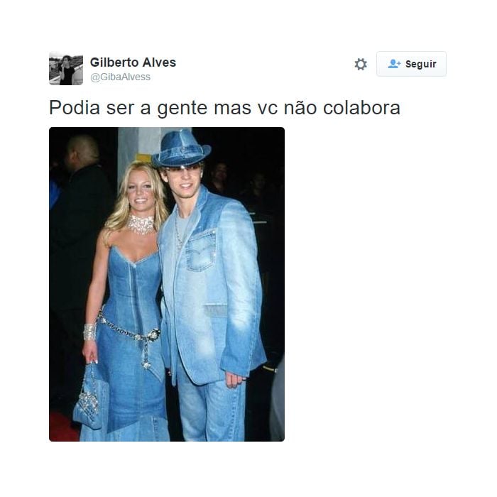 Britney Spears e Justin Timberlake vestindo jeans? Podia ser a gente, mas você não colabora