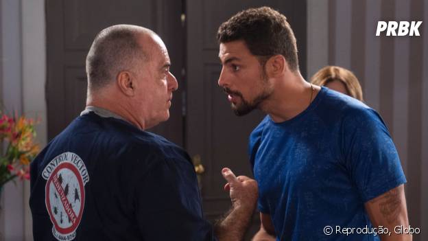 Novela "A Regra do Jogo": Juliano (Cauã Reymond) e Zé Maria (Tony Ramos) são feridos em batalha