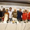 Elenco e equipe do filme "Alemão" se reunem para foto na coletiva de imprensa