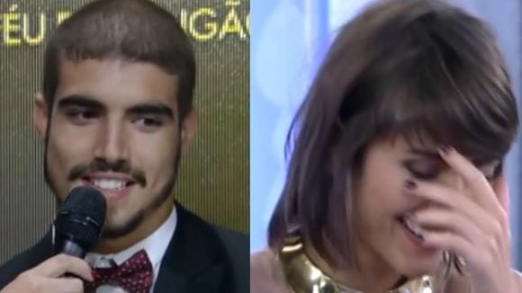 Caio Castro e Maria Casadevall falam de namoro no "Domingão do Faustão"
