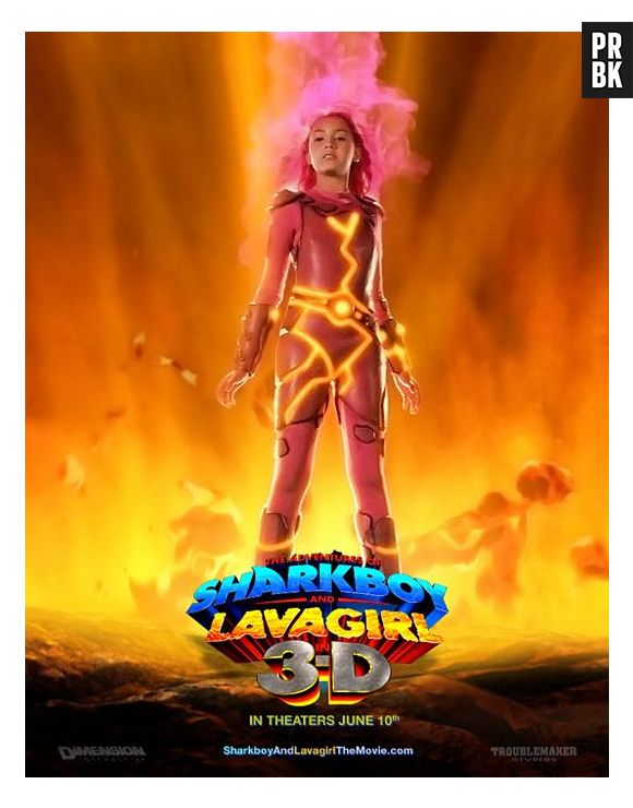 Com os fios cor-de-rosa, Lavagirl arrasou no filme "Sharkboy e Lavagirl". A mena com poderes de fogo foi interpretada por Taylor Dooley