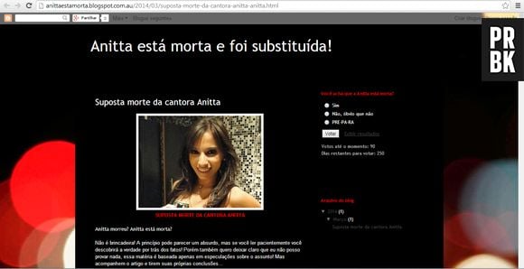 Site diz que Anitta morreu e foi substituída! #zoeira