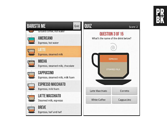 O aplicativo "Barista Me" te ensina a fazer diversos tipos de café.
