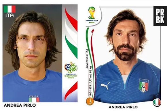 Pirlo, da Itália, antes e depois